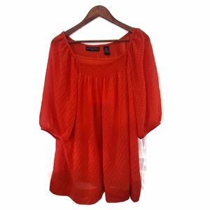 Coral polka dot blouse size 18/20-O